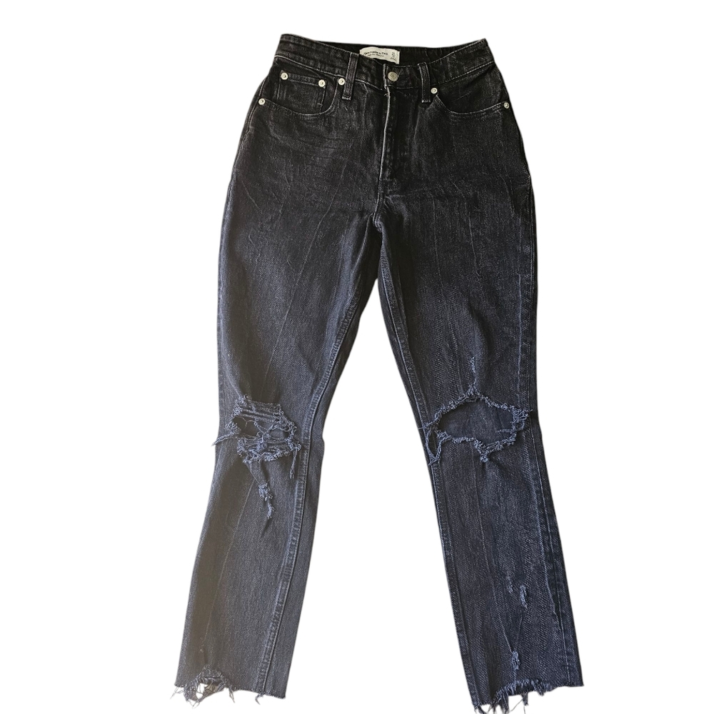 Abercrombie & Fitch Curve Love High Rise Mom Jean Black Size 25/0